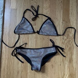 Sparkly Silver Bikini sz XS